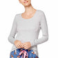 Jenni Women's Ribbed Pajama Top Gray Size X-Small