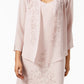 R & M Richards Women's Sleeveless Beaded V Neck Dress And Jacket Pink Size 14