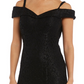 R & M Richards Women's Off The Shoulder Lace Gown Black Size 14 Petite