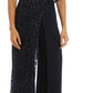 R & M Richards Women's One Shoulder Lace Jumpsuit Blue Size 6
