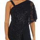R & M Richards Women's One Shoulder Lace Jumpsuit Blue Size 6