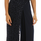 R & M Richards Women's One Shoulder Lace Jumpsuit Blue Size 6