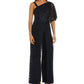 R & M Richards Women's One Shoulder Lace Jumpsuit Blue Size 16