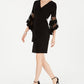 R & M Richards Women's Rhinestone Faux Wrap Dress Black Size 10