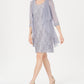 R & M Richards Women's Embellished Lace Sheath Dress & Jacket Gray Size 12