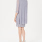 R & M Richards Women's Embellished Lace Sheath Dress & Jacket Gray Size 14
