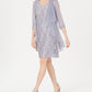 R & M Richards Women's Embellished Lace Sheath Dress & Jacket Gray Size 18