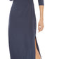 R & M Richards Women's Cold Shoulder Gown Gray Size 14