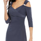 R & M Richards Women's Cold Shoulder Gown Gray Size 14