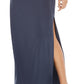 R & M Richards Women's Cold Shoulder Gown Gray Size 14