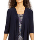 R & M Richards Women's Printed Necklace Dress & Draped Jacket Blue Size 10 Petite