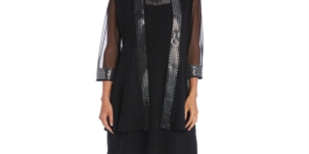 R&M Richards Women's Embellished Dress & Jacket Wine Size 10P