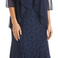 R & M Richards Women's Beaded Dress & Flyaway Jacket Blue Size 14