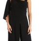 R & M Richards Women's One Shoulder Embellished Jumpsuit Black Size 16