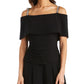 R & M Richards Women's Cold Shoulder Jumpsuit Black Size 10Petite
