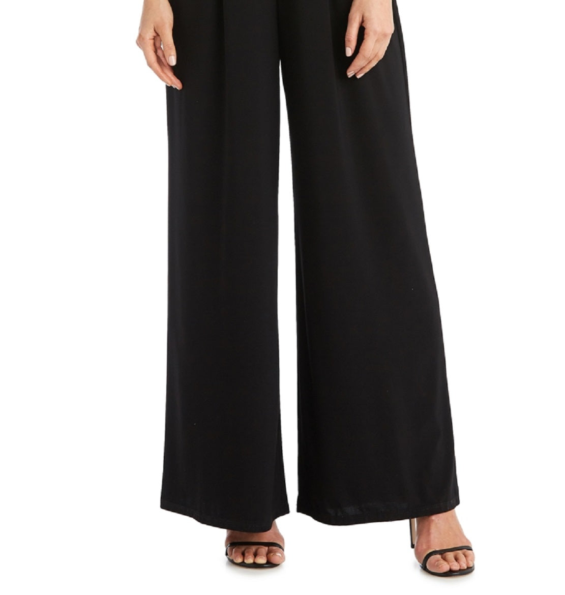 R & M Richards Women's Cold Shoulder Jumpsuit Black Size 14 Petite