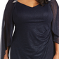 R & M Richards Women's Empire Waist Cape Gown Blue Size 20W