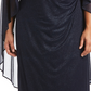 R & M Richards Women's Empire Waist Cape Gown Blue Size 20W