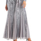 R & M Richards Women's Embellished Godet Gown Gray Size 12 Petite