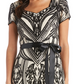 R & M Richards Women's Sequined Belted Dress Brown Size 10