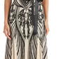 R & M Richards Women's Sequined Belted Dress Brown Size 10