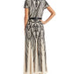 R & M Richards Women's Sequined Belted Dress Brown Size 14