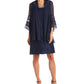 R & M Richards Women's 2 Pc. Lace Dress & Jacket Blue Size 16