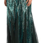 R & M Richards Women's Sequinned Beaded Long Dress Green Size 18W