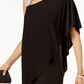 R & M Richards Women's One Shoulder Rhinestone Embellished Dress Black Size 16