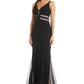 Morgan & Co. Women's Mesh Inset Mermaid Gown Black Size 6
