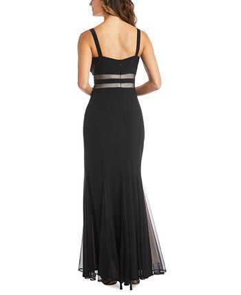 Morgan & Co. Women's Mesh Inset Mermaid Gown Black Size 6