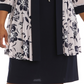 R & M Richards Women's Dress & Mesh Printed Jacket Purple Size 14W