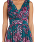 Nightway Women's Floral Print Pleated Gown Blue Size 4