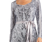 R & M Richards Women's Embellished Godet Gown Gray Size 18
