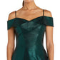 Nightway Women's Off The Shoulder Metallic Gown Gray Size 10Petite