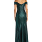 Nightway Women's Off The Shoulder Metallic Gown Gray Size 10Petite