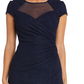Nightway Women's Cap Sleeve Illusion Gown Blue Size 6 Petite