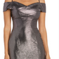 Nightway Women's Metallic Off The Shoulder Gown Gray Size 22W