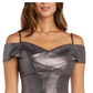 Nightway Women's Metallic Off The Shoulder Gown Gray Size 22W