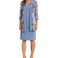R & M Richards Women's 2 Pc Printed Jacket & Necklace Dress Gray Size 10