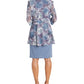 R & M Richards Women's 2 Pc Printed Jacket & Necklace Dress Gray Size 10