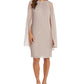 R & M Richards Women's Crinkled Metallic Cape Dress Brown Size 20W