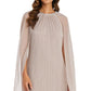 R & M Richards Women's Crinkled Metallic Cape Dress Brown Size 20W