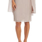 R & M Richards Women's Crinkled Metallic Cape Dress Brown Size 20W