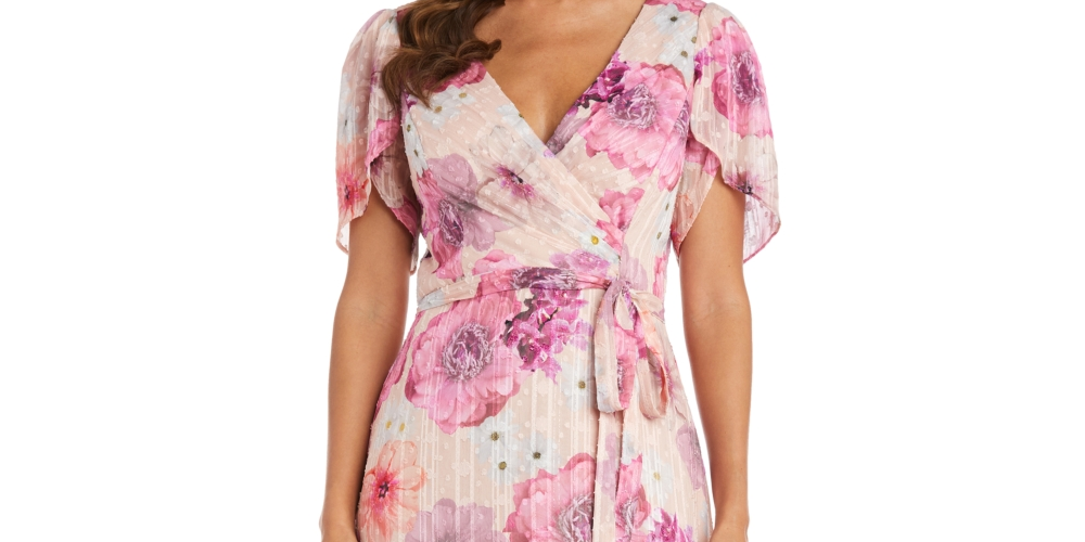 Nightway Women's High Low Ruffled Dress Pink Size 4