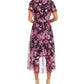 R & M Richards Women's Flutter Sleeve Faux Wrap Dress Purple Size 16W