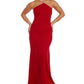 Nightway Women's Embellished Ruched Halter Gown Red Size 12