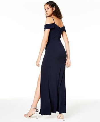 City Studios Junior's Off The Shoulder Gown Black Size 13