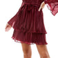City Studios Junior's Pleated Bell Sleeve Dress Purple Size Large