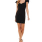 City Studios Junior's Ruffle Sleeve Bodycon Dress Black Size 11